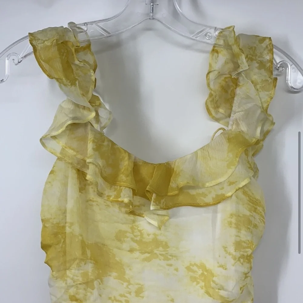 REVOLVE Yellow Tiered Ruffle Maxi Dress - Picture 7 of 10